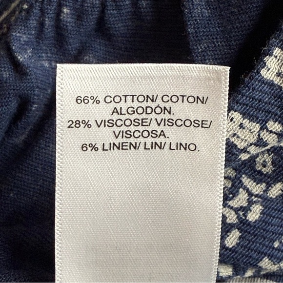 LUCKY BRAND Navy Bandana Print Knit Top L - Picture 7 of 12